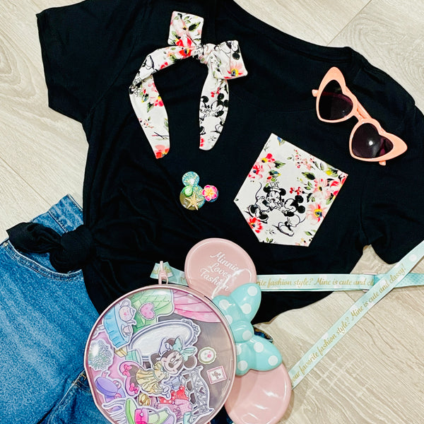 Mice in Bloom Pocket Tee