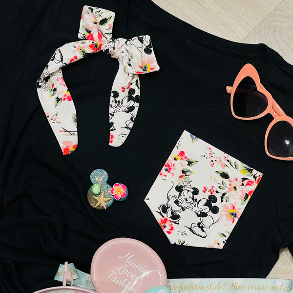 Mice in Bloom Pocket Tee