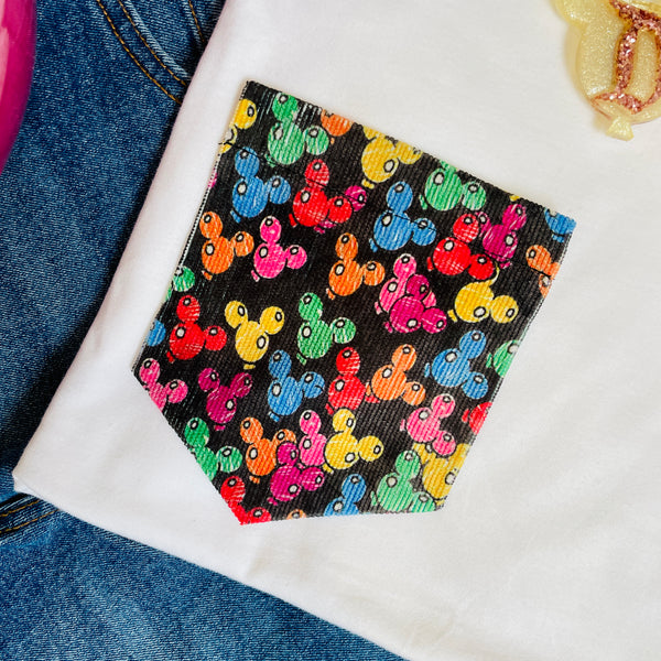 Mouse Balloons Pocket Tee