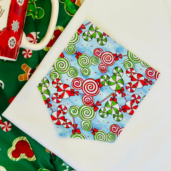 Mouse Candy Canes Pocket Tee