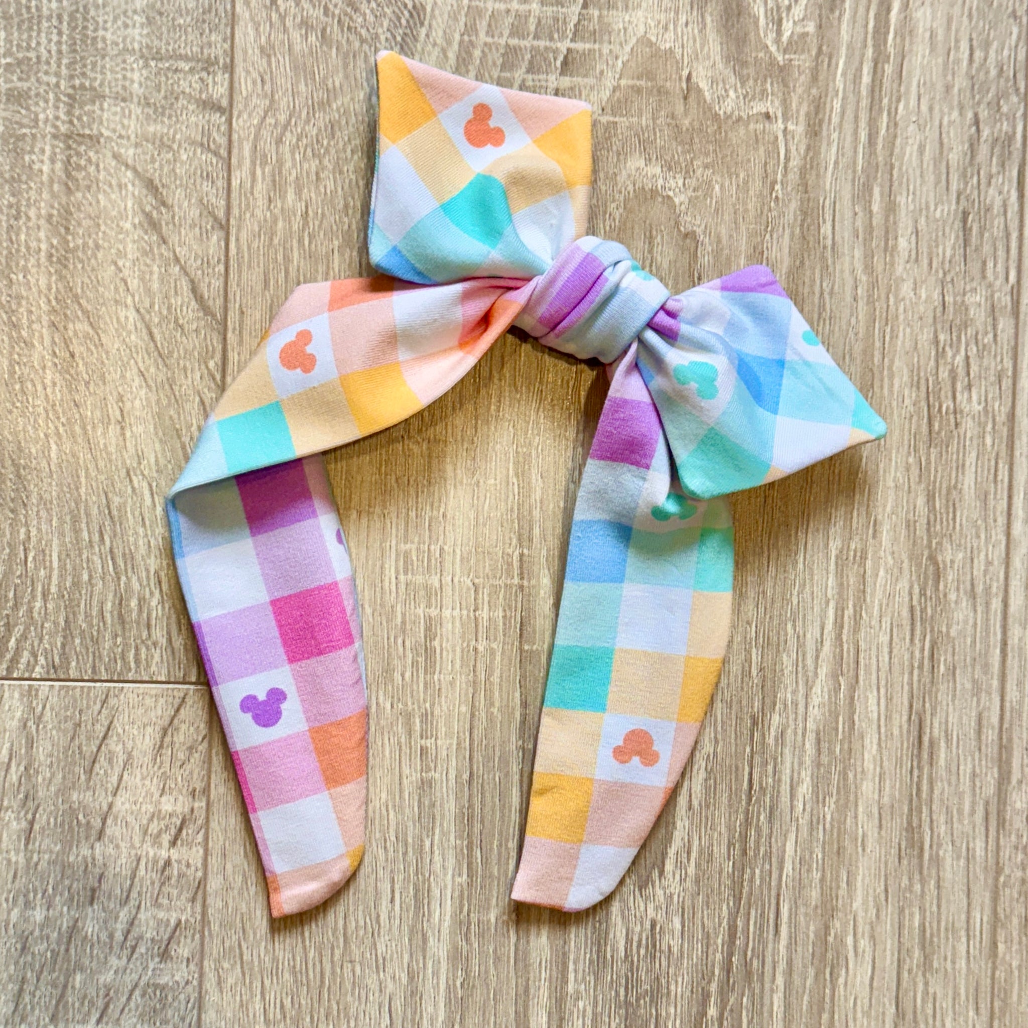 Pastel Gingham Bow Band