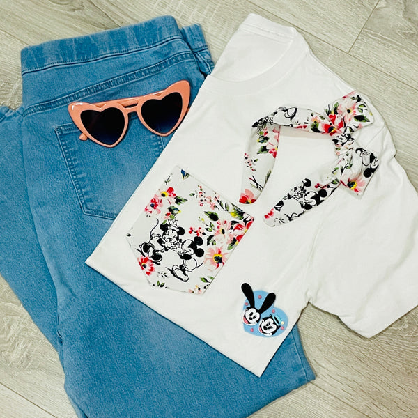 Mickey and Minnie in Bloom Pocket Tee