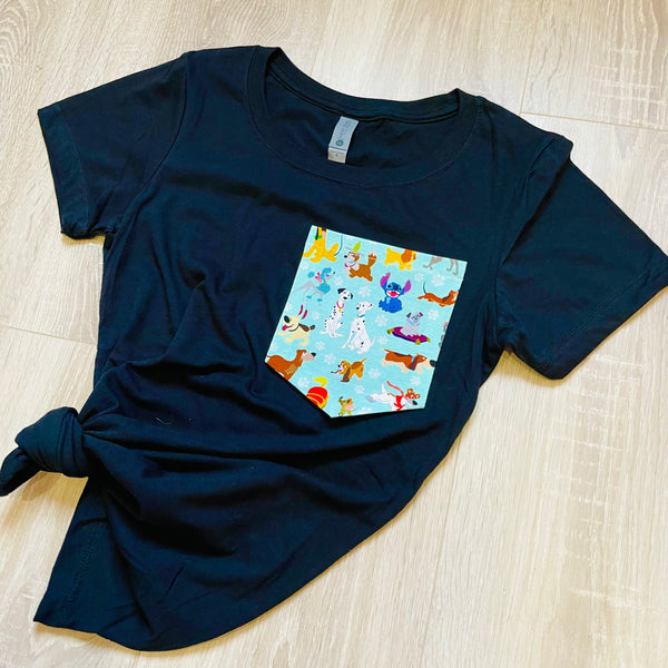 All The Dogs Aqua Pocket Tee