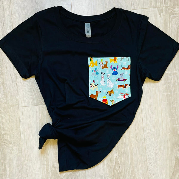 All The Dogs Aqua Pocket Tee