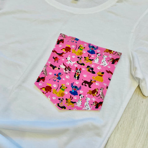 All The Dogs Pink Pocket Tee